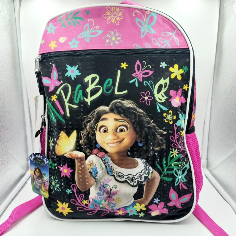 MIRABEL BACKPACK Disney Encanto 17" Pink & Black Book Bag